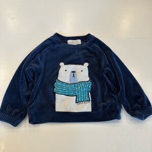4/20$ Baby Navy Blue Sweater with Bear Design size 18 months